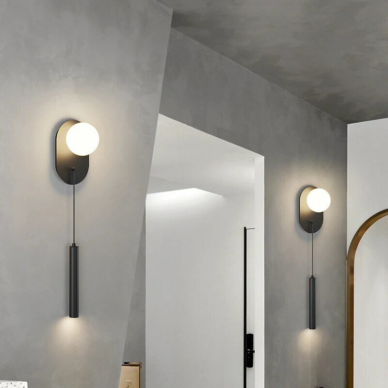 Mordern-Lámparas de pared LED minimalistas Vintage, luces monocromáticas impermeables, accesorio de aluminio, decoración de dormitorio, lámpara para el hogar
