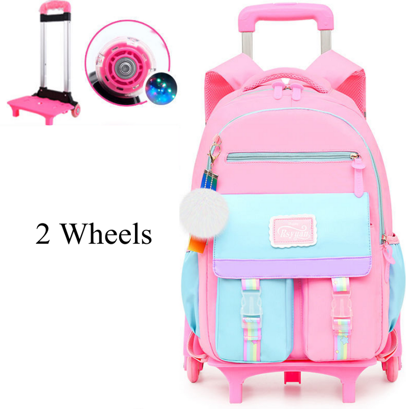 Школьные ранцы на колесиках для девочек, рюкзак для ноутбука на колесиках для школы