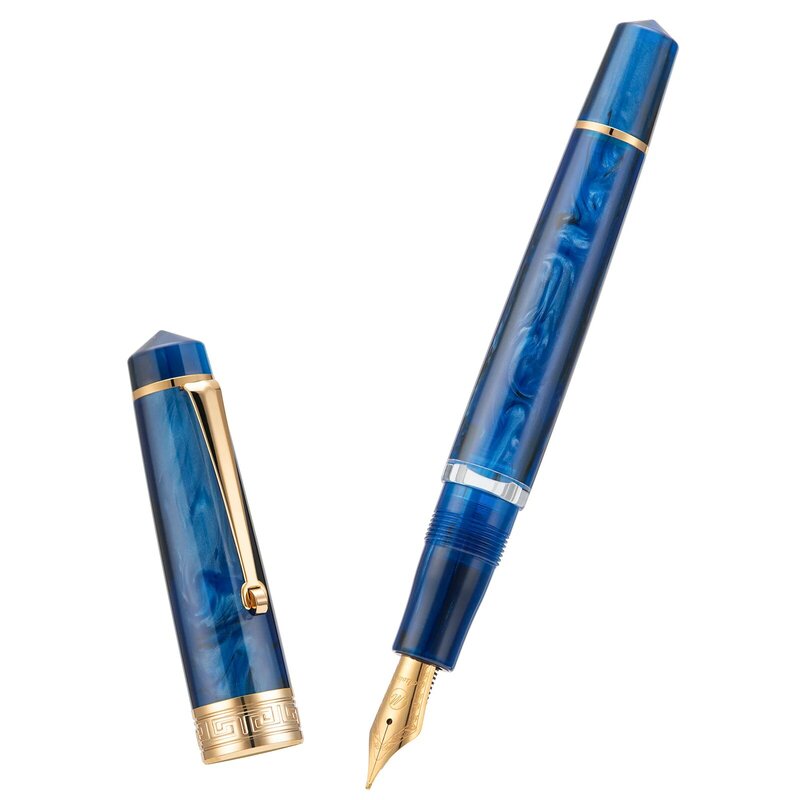 Asvin – stylo-plume à Piston P20, pointe EF/F/M, motifs Galaxy acryliques, Clip doré, écriture lisse, stylo de bureau