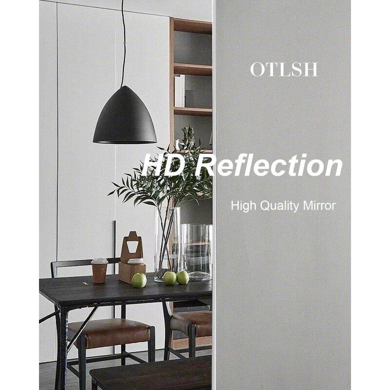 Otlsh-Espejo de piso arqueado de longitud completa con soporte, espejo de pie, espejo de cuerpo completo, espejo de pared, marco de aluminio, 71 "x 26"