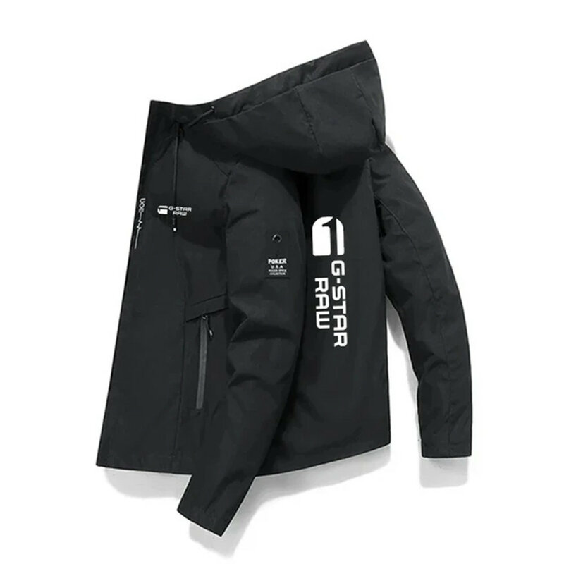 Jaqueta bomber masculina com capuz, casacos de zíper, jaquetas de carga finas, roupas esportivas casuais masculinas, primavera, outono, 2023