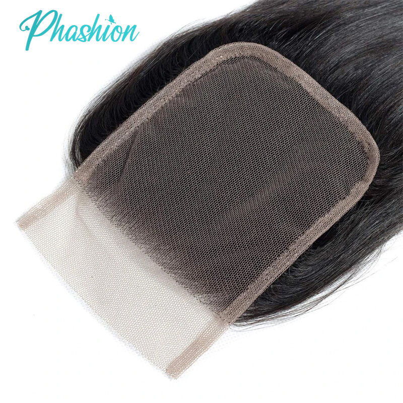 Phashion 13x4 koronka przednia prosta 4x4 5x5x5 zamknięcie tylko na falę ciała wstępnie oskubane szwajcarski przezroczysty 100% Remy ludzkie włosy w sprzedaży