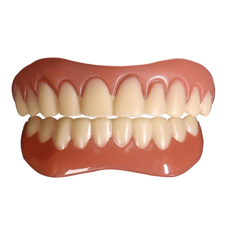 50ld dentes falsos silicone superior inferior folheados perfeito risada folheados dentaduras colar falso dentes cintas