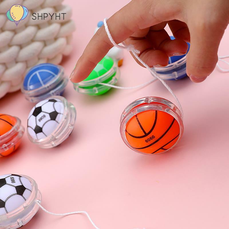 Patrones de baloncesto de fútbol de dibujos animados para niños, yo-yo Ball, desarrollar la coordinación mano-ojo e inteligencia, Color aleatorio, 1Pc