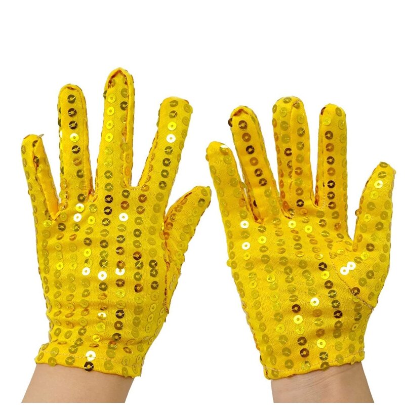 Cekinowe krótkie rękawiczki męskie kobiece błyszczące hafty damskie rękawiczki krótkie wieczorowe rękawiczki do ekranów jasny