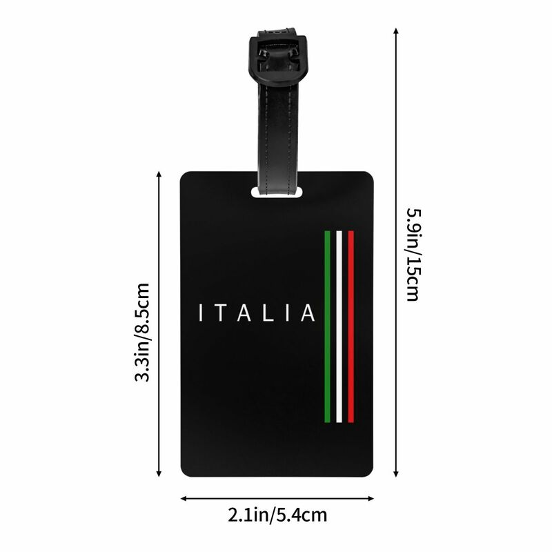 Tag bagasi bendera Italia kustom untuk koper lucu tag bagasi bangga Italia penutup privasi kartu nama ID