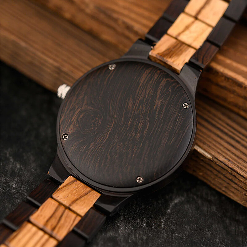 Relógio de quartzo masculino, relógio de madeira com padrão viking, impermeável, analógico, melhor para presente de feriado