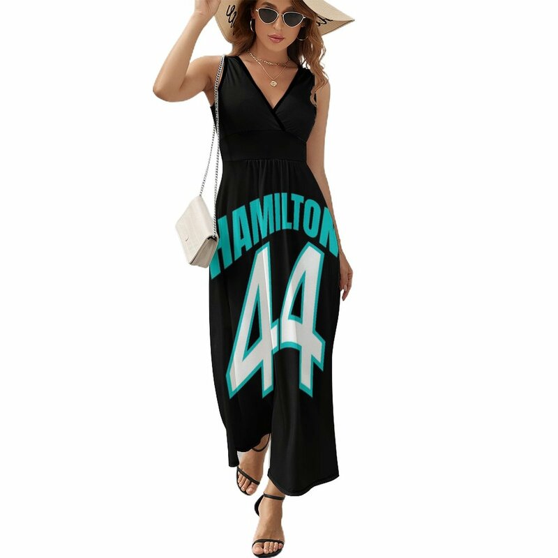 Vestido sem mangas Hamilton feminino, Vestidos de aniversário luxuosos, 44 Hamilton, 2023