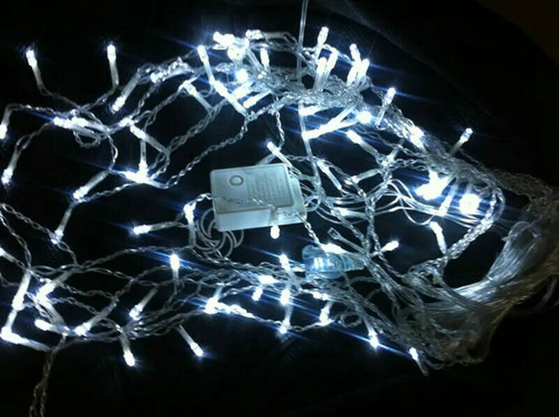 16ft 5m 200led icicle cortina led string luzes nevando luz de natal jardim lâmpadas para decoração de festa de casamento de natal 220v-branco