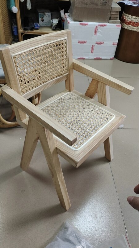 Solid Wood Rope Woven Chair, Children's Edition Chair, Book Table, Dining Chair, Home Furniture, Children's Edition