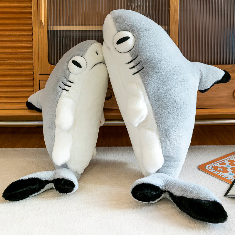 Almohada de peluche de gato de juguete con forma de tiburón para el hogar, almohada cómoda de regalo de aniversario cumpleaños con diseño de tiburón de sueño reparador de 130cm, para la Oficina y el Animal relleno
