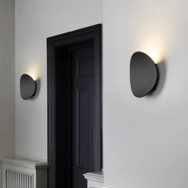 Lâmpada de parede LED impermeável para interior e exterior, moderna luz de alumínio minimalista, varanda e jardim, branco e preto, IP65, AC85-265V