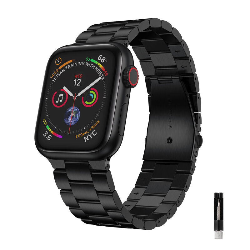 Pulseiras de aço inoxidável 304, pulseira de relógio para pulseira Apple Watch, ferramenta ajustável, iWatch 6, 5, 4, 3, SE, ultra, 49mm