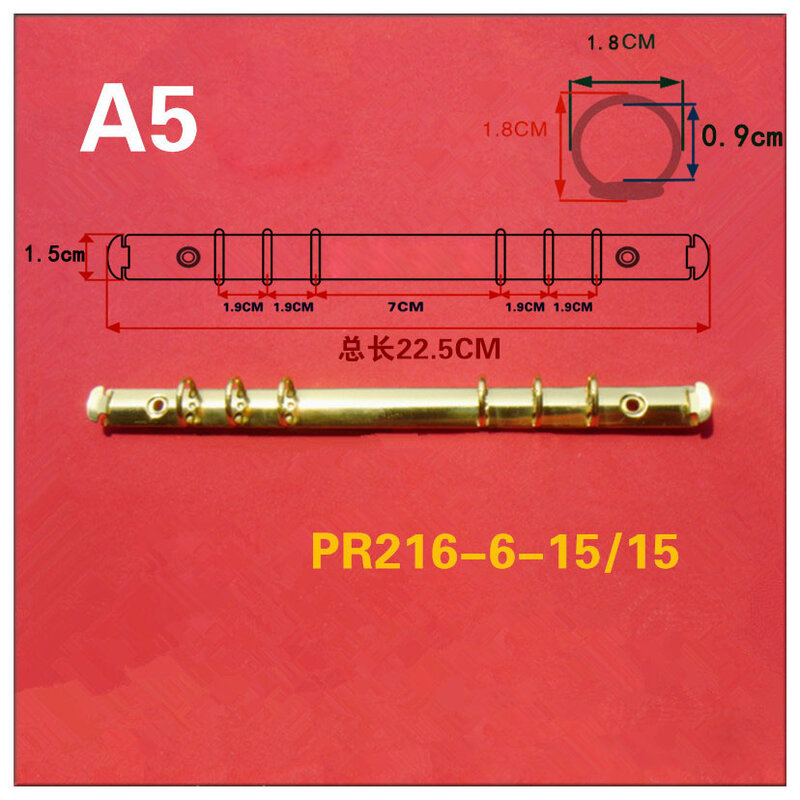 15Mm Mỏng B5 A5 A6 A7 6 Nhẫn Chất Kết Dính Kẹp Bằng Ốc Vít Đồng Đen Vàng Đồng Bạc