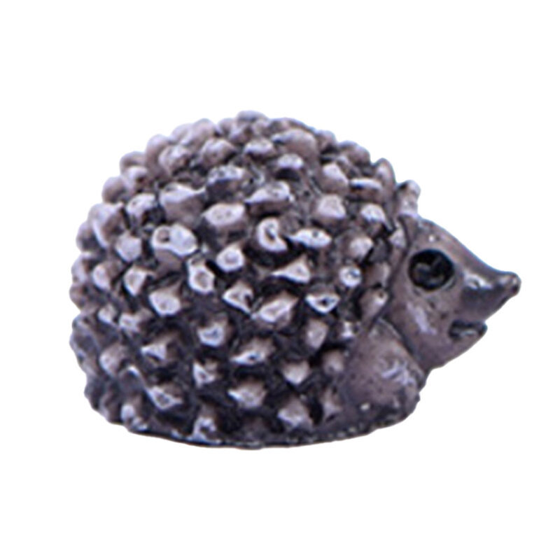 Mini Hedgehog Doll Decoração DIY Material de resina, ornamento cinza claro, duradouro, fácil de usar, 1.8x 1.2cm