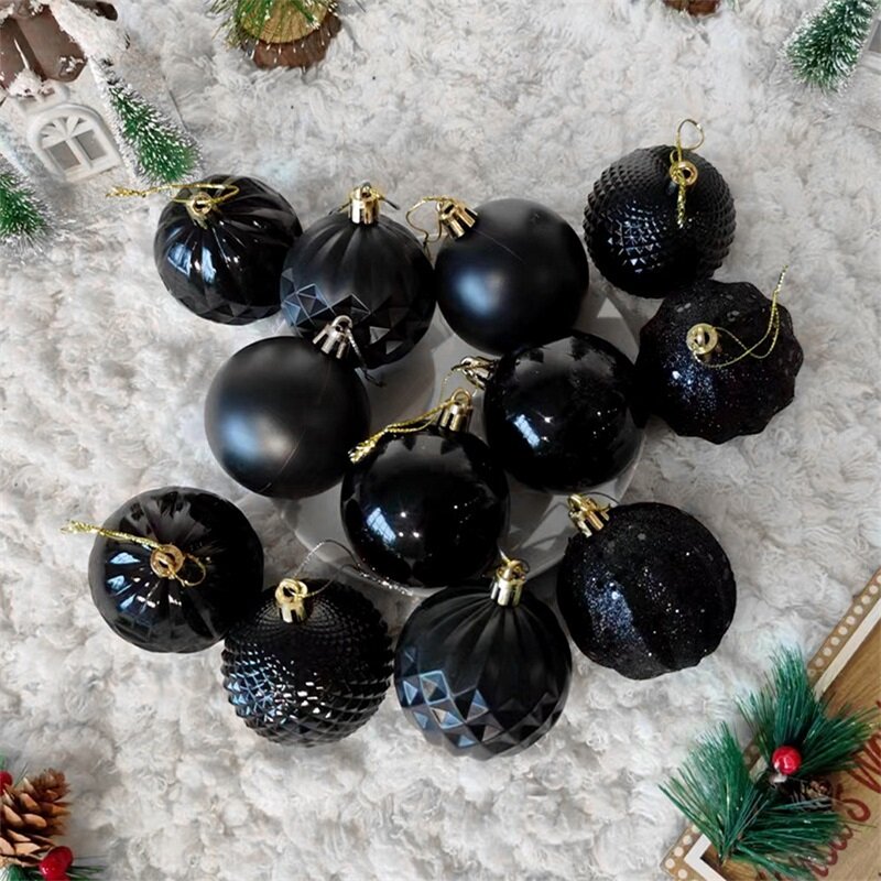 Набор украшений в виде рождественских шаров, 12 шт., подвесные украшения, 4 классических отделки, ударопрочные шары для дома