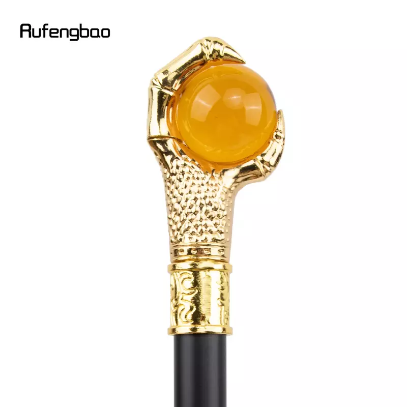 Рукоятка дракона, захват, оранжевый стеклянный шар, золотой трость, модная декоративная трость, трость для косплея, трость, ручка, трость, 93 см