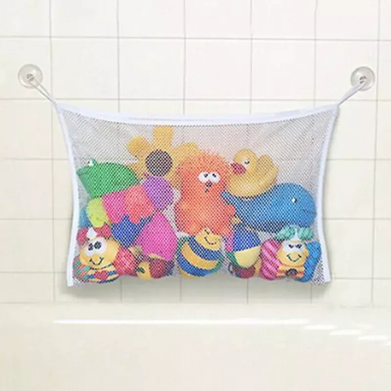 Tas mandi jala kamar mandi bayi, jaring keranjang kartun anak-anak, kain tahan air mainan pasir pantai penyimpanan pengatur