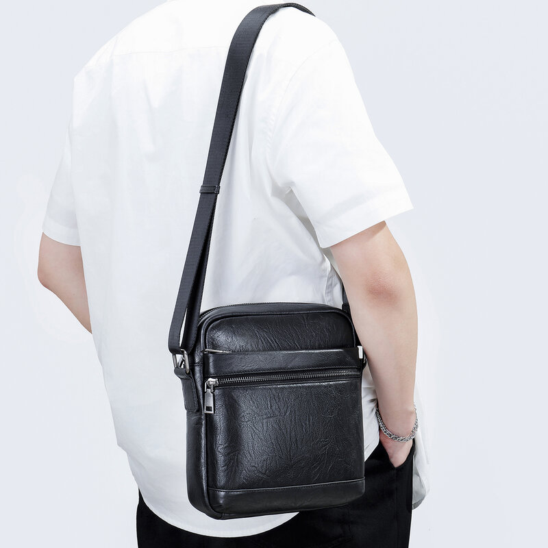WESTAL Men's Leather Shoulder Bag Husband Gift Fashion Black Designer Crossbody Bags Purse Messenger Bag Leather Dropshipping