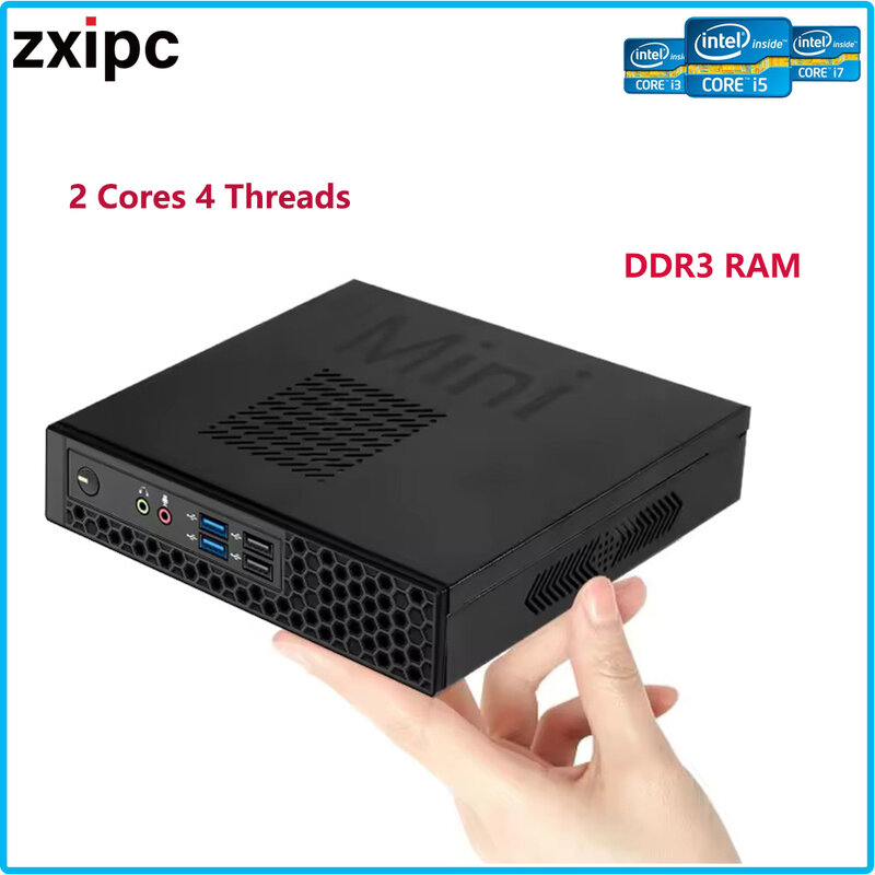 Zxipc-小型デスクトップPC,Intel Core i3, i5, i7,デュアルコア,ミニPC,家庭,オフィス,ビジネス,ゲームコンピューター,512g,wifi