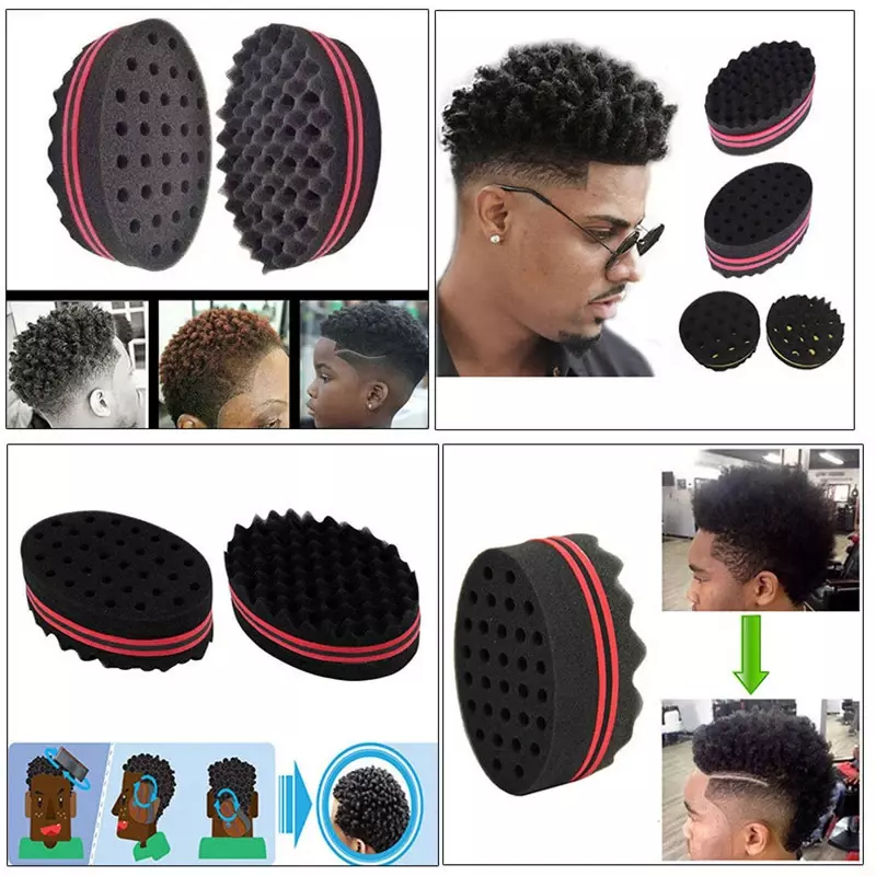 Sikat Styling Perm Bernapas Orang Hitam Memutar Rambut Spons Afrika Bergelombang Rambut Gimbal Afro Kotor Kepang Gesekan Alat Perawatan Rambut