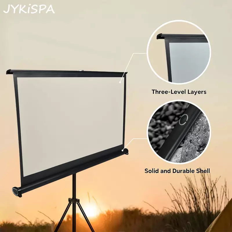 40 inch Portable Projection Screen Tabletop Screen HD 16:9 Projector Pull Up Foldable Stand  For Travel Camping Meeting