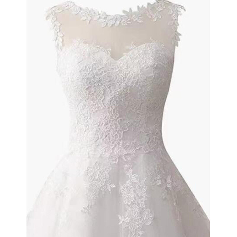 MK1524-Forest style petite white light wedding dress