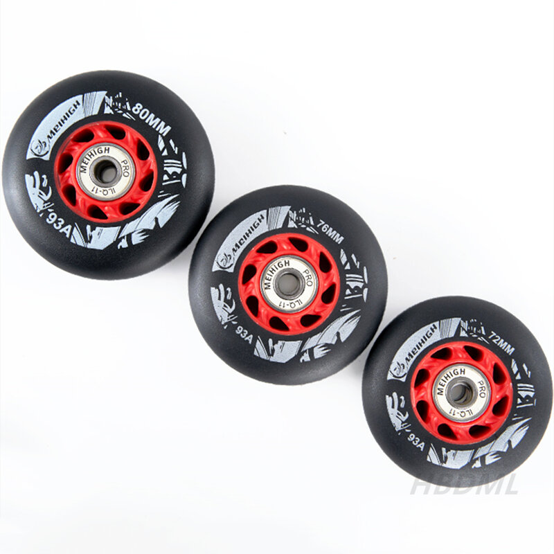 Roller Skate Wheel 62/64/68/70/72/76/80mm Inline Skates Rock Fancy Wheel PU Tyres Wear-resistant 83A/85A/90A/93A Bearing