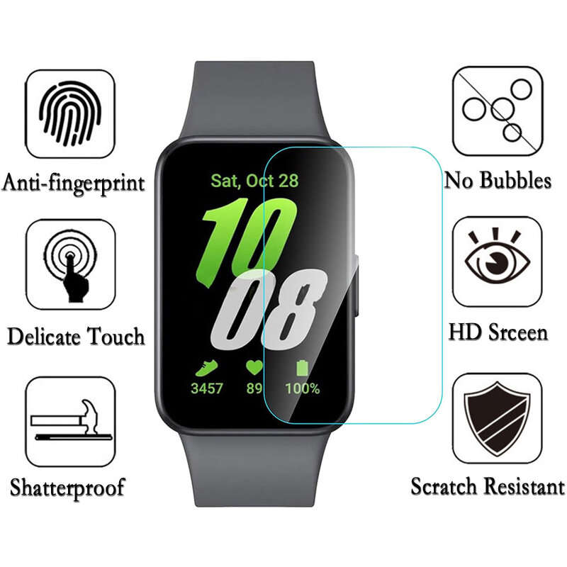 Películas de hidrogel para Samsung Galaxy Fit 3 (SM-R390), Protector de pantalla de TPU suave, película protectora para pulsera de reloj inteligente, 3/6 Uds.