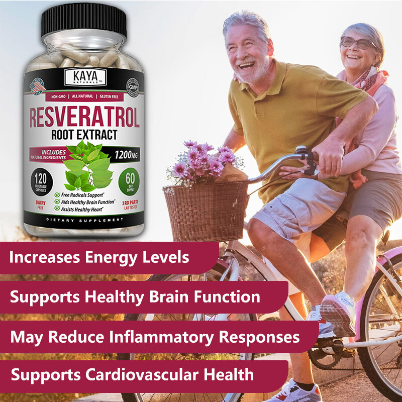Resveratrol Capsules - Antioxidant Supplement to Support Circulatory Health and Overall Wellness - Non-GMO