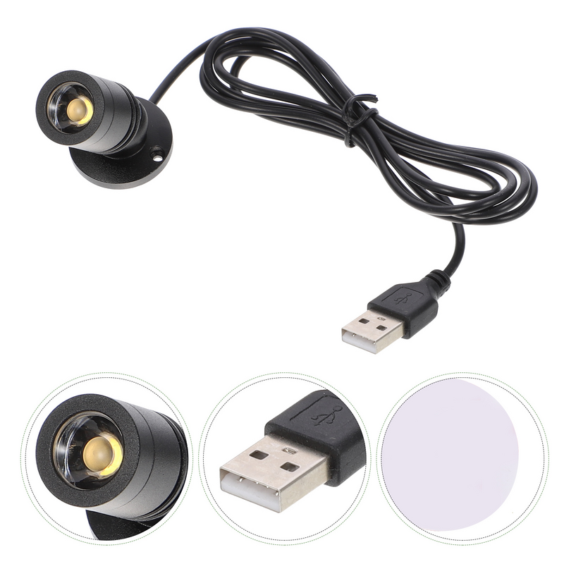 Liga de alumínio LED Downlights para gabinete, USB pequeno Spotlight