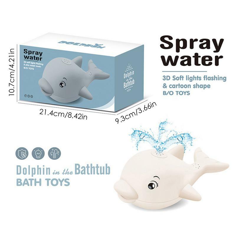 Juguete de bañera ligero para bebé, Bola de pulverización de agua de inducción, juguetes eléctricos de baño de ballena para Baby Shower