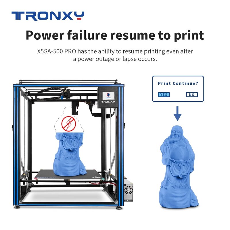 Tronxy X5SA-500 pro guia ferroviário versão titan extrusora sensor de nível automático alta precisão grande impressão tamanho 500*500mm impressora 3d