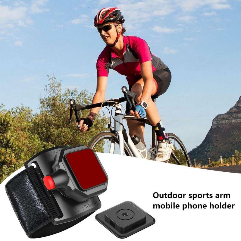 Suporte de telefone preto ao ar livre para homens e mulheres, pulseira universal, cinto de corrida, braçadeira removível