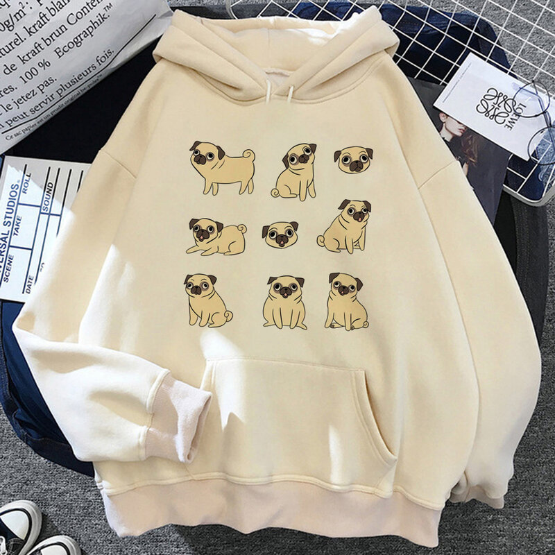 Mops bluzy damskie 2023 koreański styl y2k estetyczny sweter damski polar dres