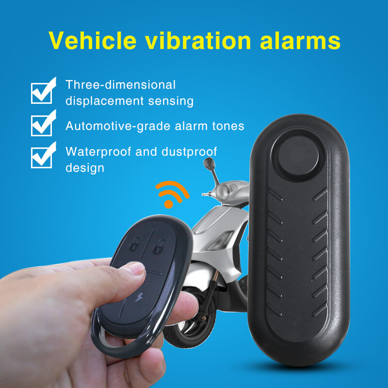 Wireless Remote Control Water-poor Burglar Vibration Alarm Detection For Bicycle Motorbike  Alarm Sensor