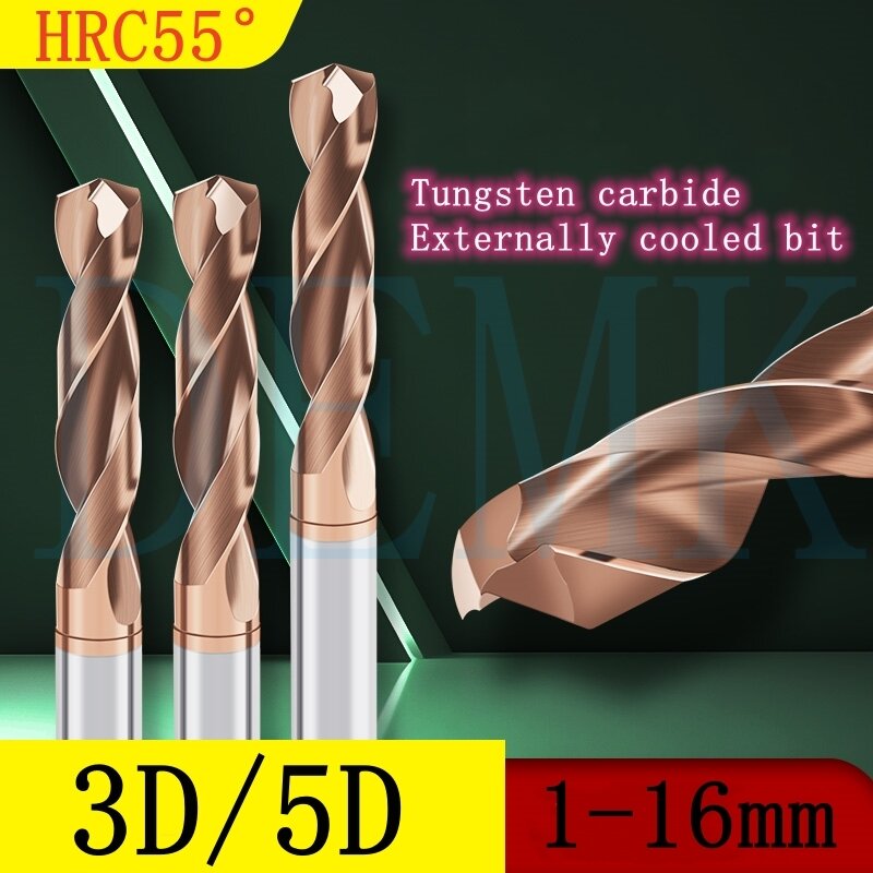 Carbide Drill Bits 3D 5D Hard Metal Drills Tungsten Steel Twist Drill Bit For Metalworking CNC Lathe Drilling Tools 1.0-16.0mm