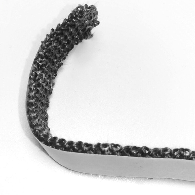 Cuerda de estufa plana negra autoadhesiva, tira de sellado de puerta de chimenea de fibra de vidrio, cinta de junta de repuesto de cable, 10/15mm de ancho, 2m de longitud