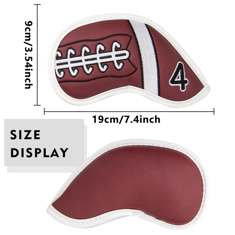 GOLF 9pc Thick Synthetic Leather Golf Iron Head Covers Set Headcover Club PU High-Quality Set Outdoor Sport Accessoires