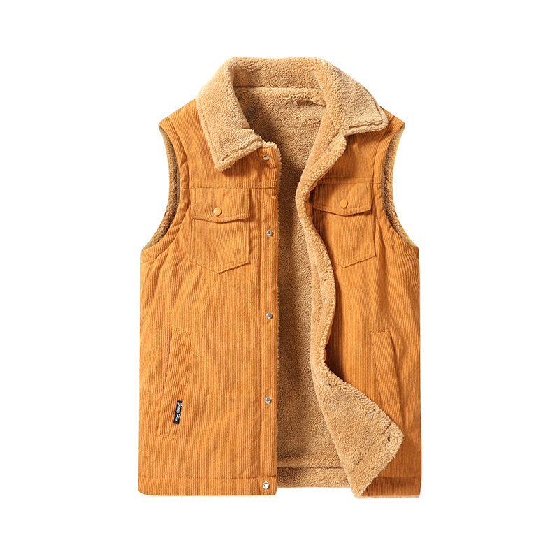 2023 Autumn And Winter New Padded And Thickened Retro Style Casual Slim High-Quality Versatile Corduroy Men'S Sleeveless