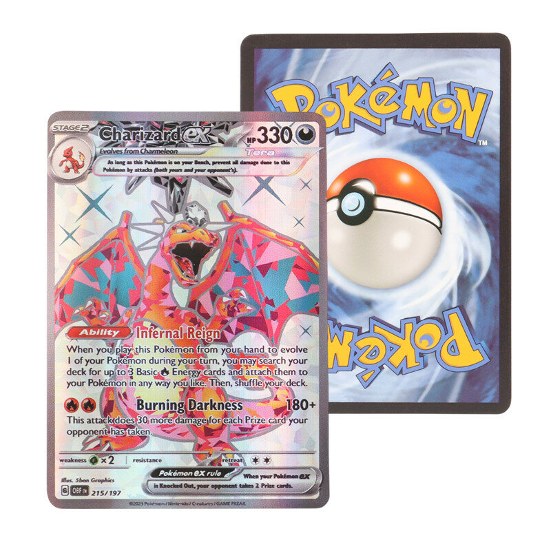 Booster de cartes Pokémon EX, boîte de flammes d'obsidienne écarlate et en verre, version anglaise, nouveau, 100 pièces