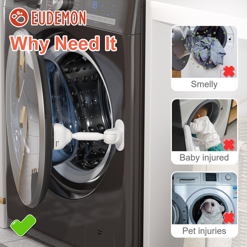 EUDEMON-Baby Safety Door Stopper, Front Load Washer, Porta Titular, Prop Secador para Crianças, Máquina de lavar roupa para crianças, Sem odor