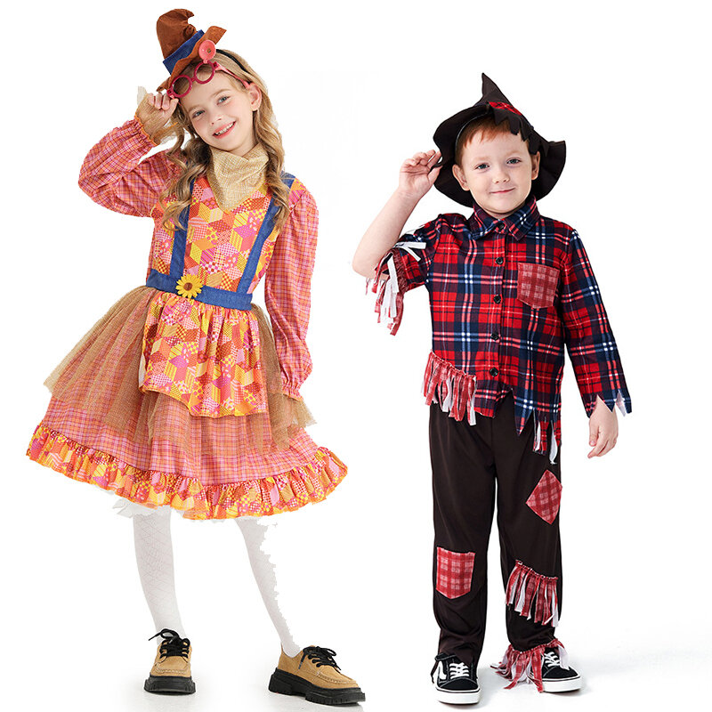 Strach na wróble czarodzieja małe dziewczynki przebranie kostium stracha kostium na Halloween wróble 2023 chłopców