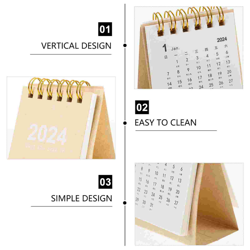 Настольный календарь 2024, настольный ежемесячный откидной настольный мини-календарь для офиса, аксессуар для дома, небольшие настольные календари