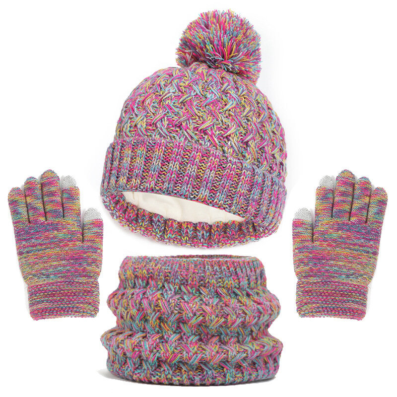 2023 luksusowe szaliki dziecięce czapka Beanie z dzianiny uroczy pompon czapka dla niemowląt czapka zimowa szalik i rękawiczki zestaw 3 szt dla dziewczynek chłopiec