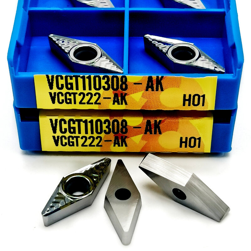 Vcgt110304 vcgt110308 ak h01 alumínio torneamento externo ferramenta torno inserção cnc ferramentas de corte alta qualidade