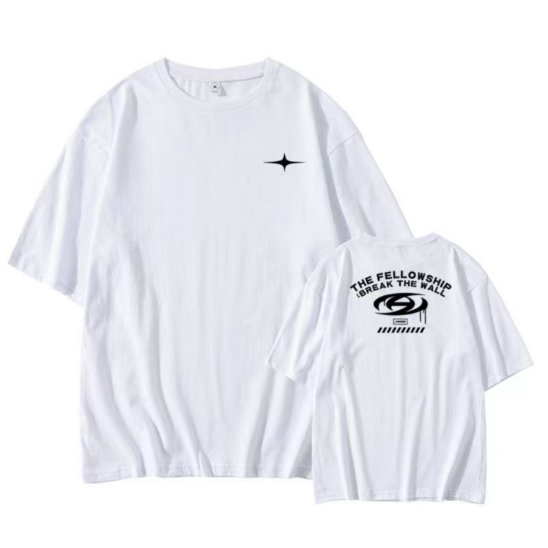 Ateez-Camiseta con estampado de moda coreana para hombre y mujer, camiseta de manga corta de algodón de gran tamaño, Top de calle Kpop, ropa informal de verano para pareja