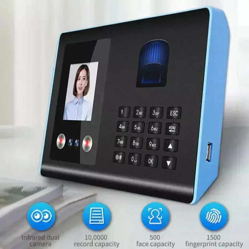 FA01H Attendance Machine Face+ Fingerprint+Password Employee Check-in Device Facial Recognition Apparatus Punch Card Equipment