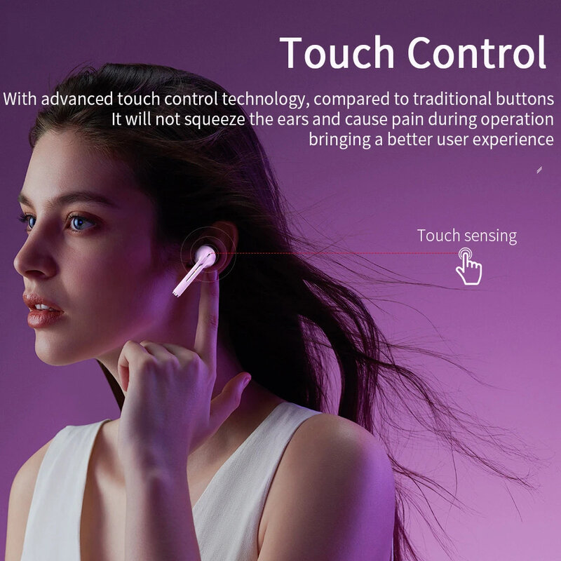 XIAOMI headphone Bluetooth, Earphone olahraga nirkabel Stereo In Ear dengan Mic