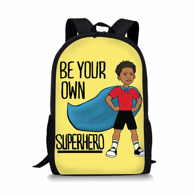 Cute Afro Boys 3D Print 16” Kids Bag Backpack School Bags Primary Students Backpacks Child Book Bag Children Schoolbag Satchel